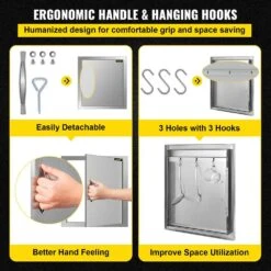 BBQ Access Door 18 In. W X 20 In. H Vertical Single Outdoor Kitchen Doors Stainless Steel BBQ Door For Grill Station -Patio Furniture Shop vevor outdoor kitchen doors 3x20x18cgm0000001v0 1f 1000