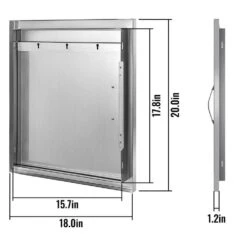 BBQ Access Door 18 In. W X 20 In. H Vertical Single Outdoor Kitchen Doors Stainless Steel BBQ Door For Grill Station -Patio Furniture Shop vevor outdoor kitchen doors 3x20x18cgm0000001v0 76 1000