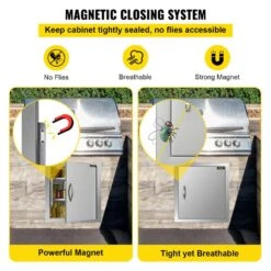 BBQ Access Door 18 In. W X 20 In. H Vertical Single Outdoor Kitchen Doors Stainless Steel BBQ Door For Grill Station -Patio Furniture Shop vevor outdoor kitchen doors 3x20x18cgm0000001v0 fa 1000