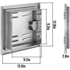 Vented Access Door 12 In. X 12 In. Single Access Door With Lock Outdoor Cooking Doors Flush Mount Vented Utility Door -Patio Furniture Shop vevor outdoor kitchen doors bxgcgm30412w12h01v0 76 1000