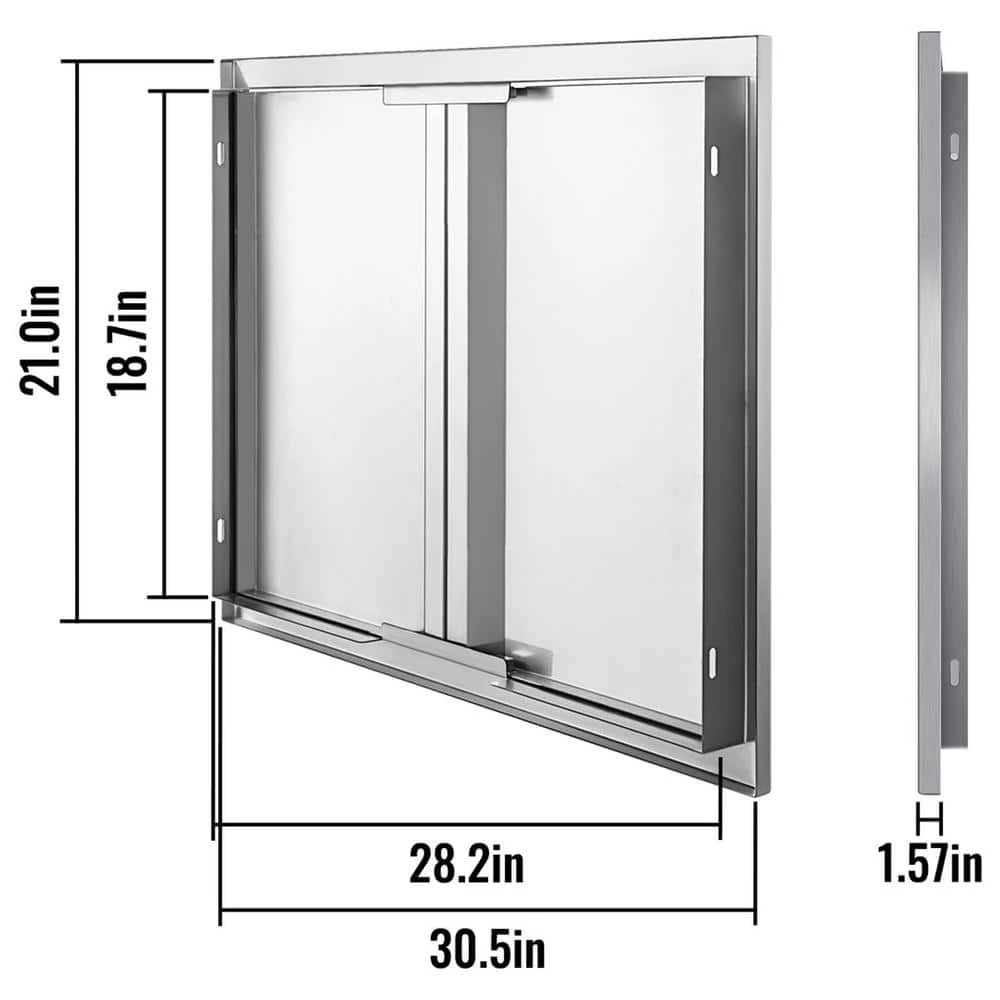 Outdoor Kitchen Cabinets Door 30.5 In. W X 21 In. H Grill Doors With Recessed Handle Access Door For BBQ Island 9 Outdoor Kitchen Cabinets Door 30.5 In. W X 21 In. H Grill Doors With Recessed Handle Access Door For BBQ Island - Image 7