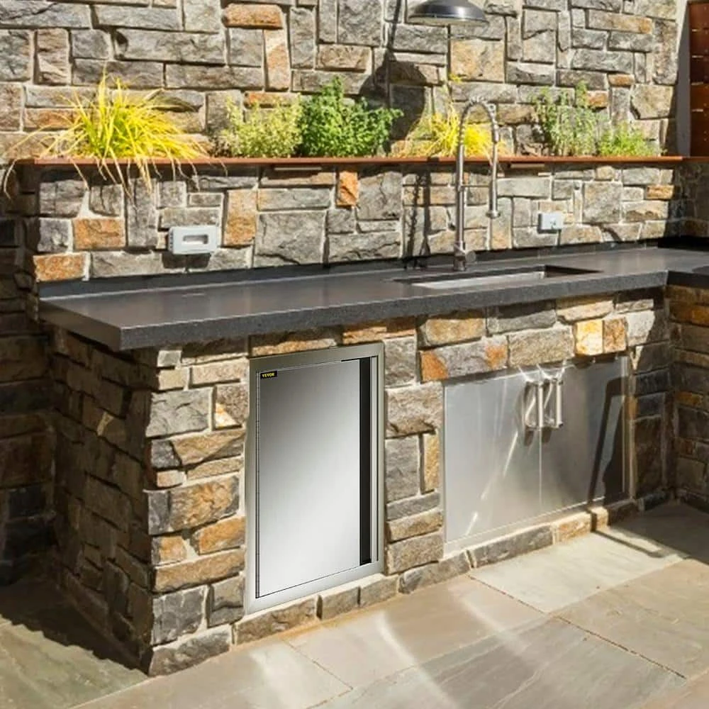 17 In. W X 24 In. H Single BBQ Stainless Steel Access Door With Recessed Handle Outdoor Kitchen Doors For Storage Room 10 17 In. W X 24 In. H Single BBQ Stainless Steel Access Door With Recessed Handle Outdoor Kitchen Doors For Storage Room - Image 8