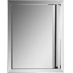 17 In. W X 24 In. H Single BBQ Stainless Steel Access Door With Recessed Handle Outdoor Kitchen Doors For Storage Room