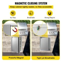 17 In. W X 24 In. H Single BBQ Stainless Steel Access Door With Recessed Handle Outdoor Kitchen Doors For Storage Room 15 17 In. W X 24 In. H Single BBQ Stainless Steel Access Door With Recessed Handle Outdoor Kitchen Doors For Storage Room -Patio Furniture Shop vevor outdoor kitchen doors bxgcgmxkskm17x241v0 fa 1000