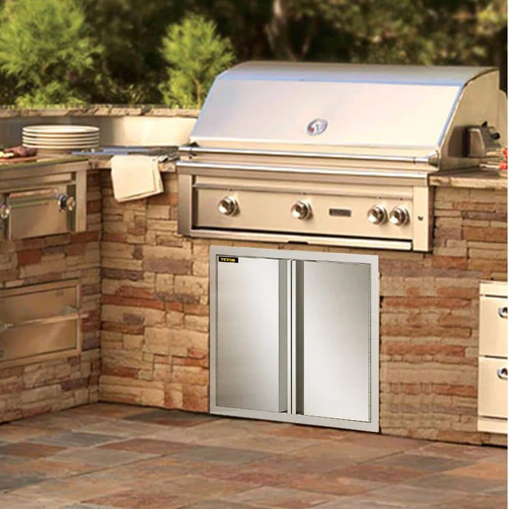 BBQ Access Door 24 In. W X 24 In. H Double BBQ Door Stainless Steel With Recessed Handle Outdoor Kitchen Doors 10 BBQ Access Door 24 In. W X 24 In. H Double BBQ Door Stainless Steel With Recessed Handle Outdoor Kitchen Doors - Image 8