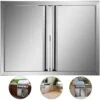 BBQ Access Door 24 In. W X 24 In. H Double BBQ Door Stainless Steel With Recessed Handle Outdoor Kitchen Doors -Patio Furniture Shop vevor outdoor kitchen doors bxgcgmxkskm24x241v0 64 1000