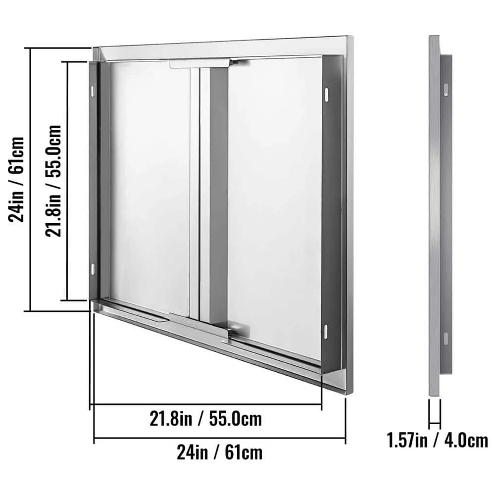 BBQ Access Door 24 In. W X 24 In. H Double BBQ Door Stainless Steel With Recessed Handle Outdoor Kitchen Doors 9 BBQ Access Door 24 In. W X 24 In. H Double BBQ Door Stainless Steel With Recessed Handle Outdoor Kitchen Doors - Image 7