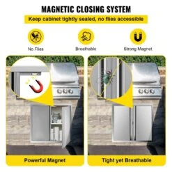 BBQ Access Door 24 In. W X 24 In. H Double BBQ Door Stainless Steel With Recessed Handle Outdoor Kitchen Doors 15 BBQ Access Door 24 In. W X 24 In. H Double BBQ Door Stainless Steel With Recessed Handle Outdoor Kitchen Doors -Patio Furniture Shop vevor outdoor kitchen doors bxgcgmxkskm24x241v0 fa 1000