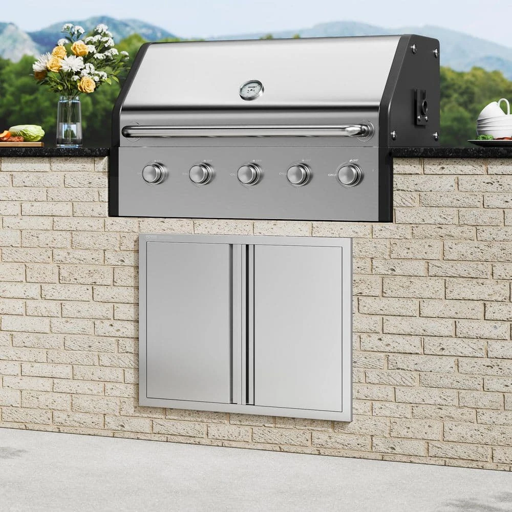 31 In. W X 24 In. H Stainless Steel BBQ Access Door With Recessed Handle Outdoor Kitchen Doors For Outside Cabinet 10 31 In. W X 24 In. H Stainless Steel BBQ Access Door With Recessed Handle Outdoor Kitchen Doors For Outside Cabinet - Image 8