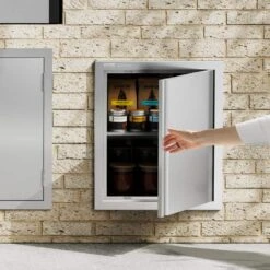 Single Outdoor Kitchen Door 18 In. W X 21 In. H BBQ Access Door Stainless Steel Flush Mount Door Wall Vertical Door -Patio Furniture Shop vevor outdoor kitchen doors dmabscjm18x25f9bvv0 31 1000