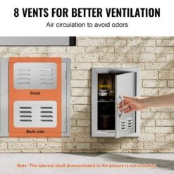 Single Outdoor Kitchen Door 14 In. W X 20 In. H BBQ Access Door Stainless Steel Flush Mount Door With Handle And Vents -Patio Furniture Shop vevor outdoor kitchen doors dmmbscjm14x2xd5qdv0 1f 1000