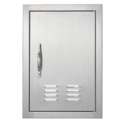 Single Outdoor Kitchen Door 14 In. W X 20 In. H BBQ Access Door Stainless Steel Flush Mount Door With Handle And Vents