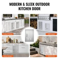 Single Outdoor Kitchen Door 14 In. W X 20 In. H BBQ Access Door Stainless Steel Flush Mount Door With Handle And Vents -Patio Furniture Shop vevor outdoor kitchen doors dmmbscjm14x2xd5qdv0 fa 1000