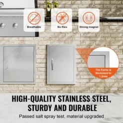 Single Outdoor Kitchen Door 16 In. W X 22 In. H BBQ Access Door Stainless Steel Flush Mount Door Wall Vertical Door -Patio Furniture Shop vevor outdoor kitchen doors dmmbscjm16x2gr6d9v0 4f 1000