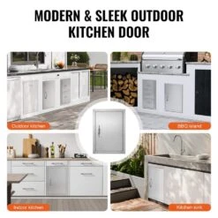 Single Outdoor Kitchen Door 16 In. W X 22 In. H BBQ Access Door Stainless Steel Flush Mount Door Wall Vertical Door -Patio Furniture Shop vevor outdoor kitchen doors dmmbscjm16x2gr6d9v0 fa 1000