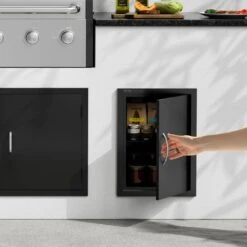 16 In. W X 22 In. H Single Outdoor Kitchen Door BBQ Access Door Cold Plate Flush Mount Door Wall Vertical Door -Patio Furniture Shop vevor outdoor kitchen doors dmmbscjm16x2hchidv0 31 1000