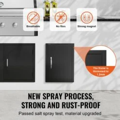 16 In. W X 22 In. H Single Outdoor Kitchen Door BBQ Access Door Cold Plate Flush Mount Door Wall Vertical Door -Patio Furniture Shop vevor outdoor kitchen doors dmmbscjm16x2hchidv0 4f 1000