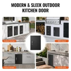 16 In. W X 22 In. H Single Outdoor Kitchen Door BBQ Access Door Cold Plate Flush Mount Door Wall Vertical Door -Patio Furniture Shop vevor outdoor kitchen doors dmmbscjm16x2hchidv0 fa 1000