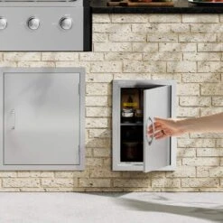 Single Outdoor Kitchen Door 14 In. W X 20 In. H BBQ Access Door Stainless Steel Flush Mount Door Wall Vertical Door -Patio Furniture Shop vevor outdoor kitchen doors dmmbscjmdcmbhon0uv0 31 1000