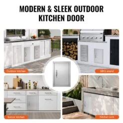 Single Outdoor Kitchen Door 14 In. W X 20 In. H BBQ Access Door Stainless Steel Flush Mount Door Wall Vertical Door -Patio Furniture Shop vevor outdoor kitchen doors dmmbscjmdcmbhon0uv0 fa 1000