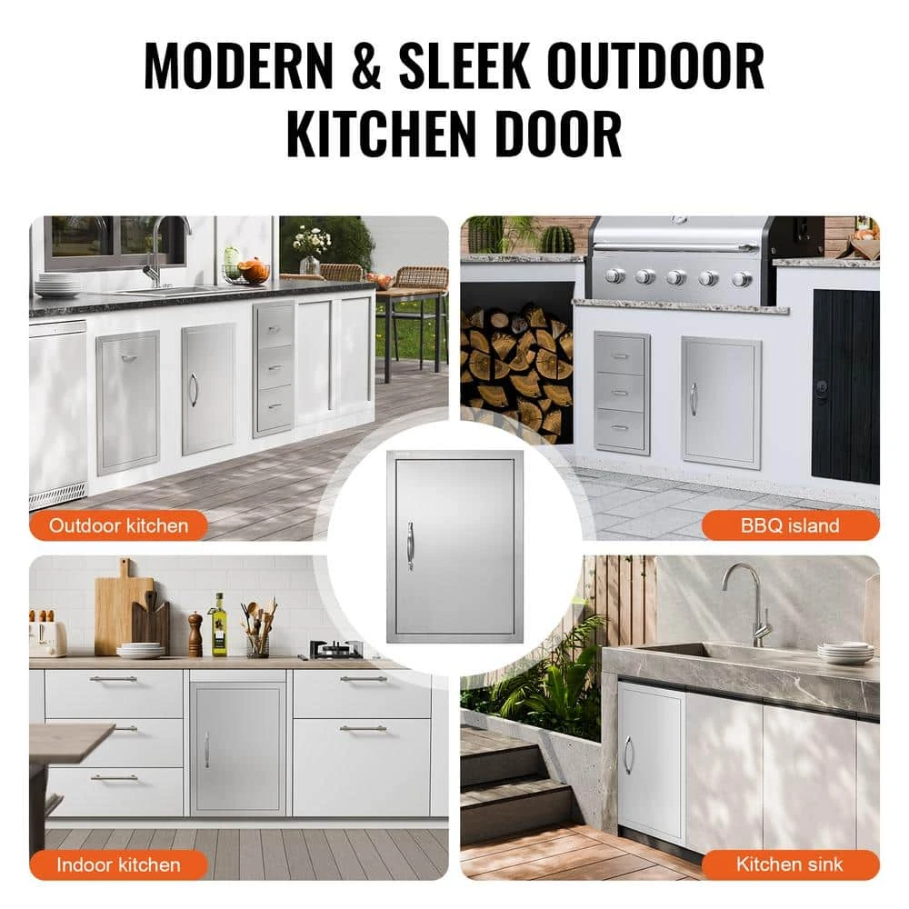 Single Outdoor Kitchen Door 18 In. W X 24 In. H BBQ Access Door Stainless Steel Flush Mount Door Wall Vertical Door 8 Single Outdoor Kitchen Door 18 In. W X 24 In. H BBQ Access Door Stainless Steel Flush Mount Door Wall Vertical Door - Image 6