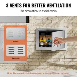 20 In. W X 14 In. H Single Outdoor Kitchen Door BBQ Access Door Stainless Steel Flush Mount Door Wall Vertical Door -Patio Furniture Shop vevor outdoor kitchen doors dmmbscjmys20ym2a0v0 1f 1000