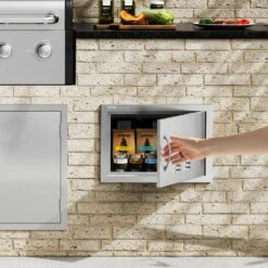 20 In. W X 14 In. H Single Outdoor Kitchen Door BBQ Access Door Stainless Steel Flush Mount Door Wall Vertical Door -Patio Furniture Shop vevor outdoor kitchen doors dmmbscjmys20ym2a0v0 31 1000