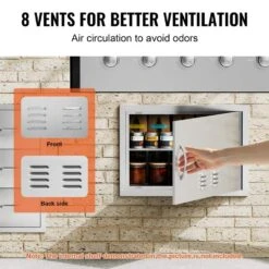 24 In. W X 17 In. H Single Outdoor Kitchen Door BBQ Access Door Stainless Steel Flush Mount Door Wall Vertical Door -Patio Furniture Shop vevor outdoor kitchen doors dmmbscjmys24nim7fv0 1f 1000