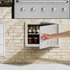 24 In. W X 17 In. H Single Outdoor Kitchen Door BBQ Access Door Stainless Steel Flush Mount Door Wall Vertical Door -Patio Furniture Shop vevor outdoor kitchen doors dmmbscjmys24nim7fv0 31 1000