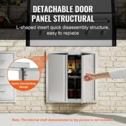 Double Outdoor Kitchen Door 24 In. W X 24 In. H BBQ Access Door Stainless Steel Flush Mount Door Wall Vertical Door 13 Double Outdoor Kitchen Door 24 In. W X 24 In. H BBQ Access Door Stainless Steel Flush Mount Door Wall Vertical Door -Patio Furniture Shop vevor outdoor kitchen doors smabscjmys24y71ubv0 1f 1000