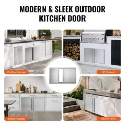 Double Outdoor Kitchen Door 36 In. W X 21 In. H BBQ Access Door Stainless Steel Flush Mount Door With Recessed Handles -Patio Furniture Shop vevor outdoor kitchen doors smabscjmys36j2tr1v0 fa 1000