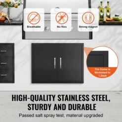 31 In. W X 24 In. H Double Outdoor Kitchen Door BBQ Access Door Cold Plate Flush Mount Door Wall Vertical Door 12 31 In. W X 24 In. H Double Outdoor Kitchen Door BBQ Access Door Cold Plate Flush Mount Door Wall Vertical Door -Patio Furniture Shop vevor outdoor kitchen doors smmbscjmhs31cl51jv0 4f 1000