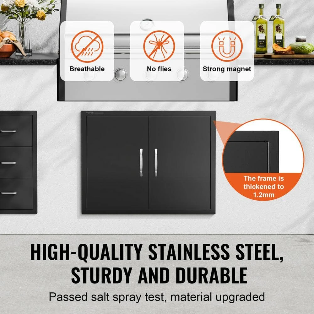 31 In. W X 24 In. H Double Outdoor Kitchen Door BBQ Access Door Cold Plate Flush Mount Door Wall Vertical Door 5 31 In. W X 24 In. H Double Outdoor Kitchen Door BBQ Access Door Cold Plate Flush Mount Door Wall Vertical Door - Image 3