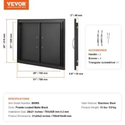 31 In. W X 24 In. H Double Outdoor Kitchen Door BBQ Access Door Cold Plate Flush Mount Door Wall Vertical Door 16 31 In. W X 24 In. H Double Outdoor Kitchen Door BBQ Access Door Cold Plate Flush Mount Door Wall Vertical Door -Patio Furniture Shop vevor outdoor kitchen doors smmbscjmhs31cl51jv0 76 1000