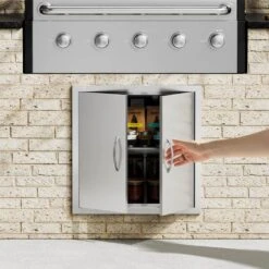 Double Outdoor Kitchen Door 24 In. W X 24 In. H BBQ Access Door Stainless Steel Flush Mount Door -Patio Furniture Shop vevor outdoor kitchen doors smmbscjmys245lws1v0 31 1000