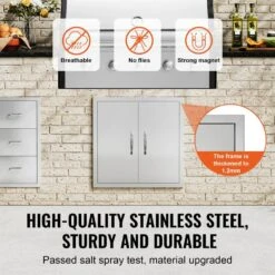 Double Outdoor Kitchen Door 24 In. W X 24 In. H BBQ Access Door Stainless Steel Flush Mount Door -Patio Furniture Shop vevor outdoor kitchen doors smmbscjmys245lws1v0 4f 1000