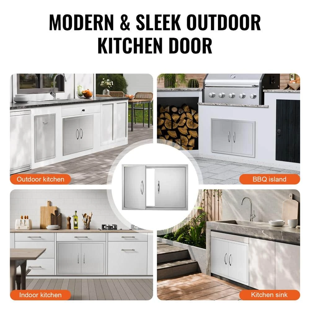 Double Outdoor Kitchen Door 30 In. W X 21 In. H BBQ Access Door Stainless Steel Flush Mount Door 8 Double Outdoor Kitchen Door 30 In. W X 21 In. H BBQ Access Door Stainless Steel Flush Mount Door - Image 6