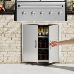 Double Outdoor Kitchen Door 31 In. W X 31 In. H BBQ Access Door Stainless Steel Flush Mount Door Wall Vertical Door 17 Double Outdoor Kitchen Door 31 In. W X 31 In. H BBQ Access Door Stainless Steel Flush Mount Door Wall Vertical Door -Patio Furniture Shop vevor outdoor kitchen doors smmbscjmys311k36zv0 31 1000