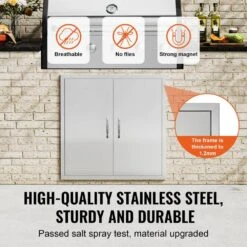 Double Outdoor Kitchen Door 31 In. W X 31 In. H BBQ Access Door Stainless Steel Flush Mount Door Wall Vertical Door 12 Double Outdoor Kitchen Door 31 In. W X 31 In. H BBQ Access Door Stainless Steel Flush Mount Door Wall Vertical Door -Patio Furniture Shop vevor outdoor kitchen doors smmbscjmys311k36zv0 4f 1000
