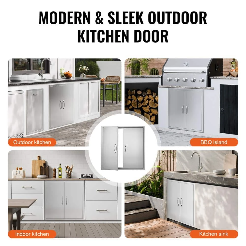 Double Outdoor Kitchen Door 31 In. W X 31 In. H BBQ Access Door Stainless Steel Flush Mount Door Wall Vertical Door 8 Double Outdoor Kitchen Door 31 In. W X 31 In. H BBQ Access Door Stainless Steel Flush Mount Door Wall Vertical Door - Image 6