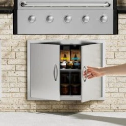 Double Outdoor Kitchen Door 31 In. W X 24 In. H BBQ Access Door Stainless Steel Flush Mount Door Wall Vertical Door 17 Double Outdoor Kitchen Door 31 In. W X 24 In. H BBQ Access Door Stainless Steel Flush Mount Door Wall Vertical Door -Patio Furniture Shop vevor outdoor kitchen doors smmbscjmys31ipp30v0 31 1000