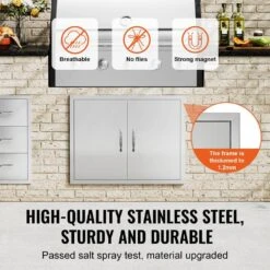 Double Outdoor Kitchen Door 31 In. W X 24 In. H BBQ Access Door Stainless Steel Flush Mount Door Wall Vertical Door 12 Double Outdoor Kitchen Door 31 In. W X 24 In. H BBQ Access Door Stainless Steel Flush Mount Door Wall Vertical Door -Patio Furniture Shop vevor outdoor kitchen doors smmbscjmys31ipp30v0 4f 1000