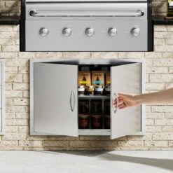 Double Outdoor Kitchen Door 35 In. W X 24 In. H BBQ Access Door Stainless Steel Flush Mount Door Wall Vertical Door 17 Double Outdoor Kitchen Door 35 In. W X 24 In. H BBQ Access Door Stainless Steel Flush Mount Door Wall Vertical Door -Patio Furniture Shop vevor outdoor kitchen doors smmbscjmys35kpsp8v0 31 1000
