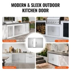 Double Outdoor Kitchen Door 35 In. W X 24 In. H BBQ Access Door Stainless Steel Flush Mount Door Wall Vertical Door 15 Double Outdoor Kitchen Door 35 In. W X 24 In. H BBQ Access Door Stainless Steel Flush Mount Door Wall Vertical Door -Patio Furniture Shop vevor outdoor kitchen doors smmbscjmys35kpsp8v0 fa 1000
