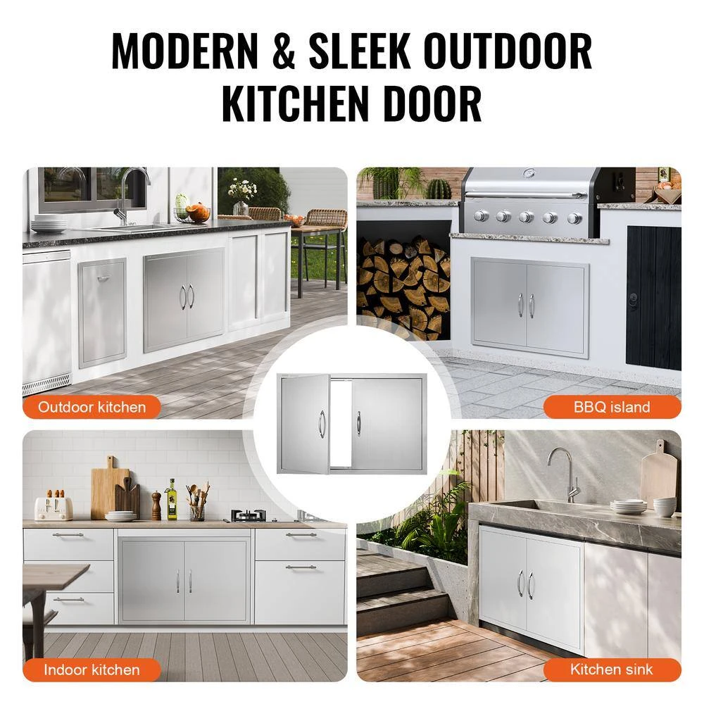 Double Outdoor Kitchen Door 35 In. W X 24 In. H BBQ Access Door Stainless Steel Flush Mount Door Wall Vertical Door 8 Double Outdoor Kitchen Door 35 In. W X 24 In. H BBQ Access Door Stainless Steel Flush Mount Door Wall Vertical Door - Image 6