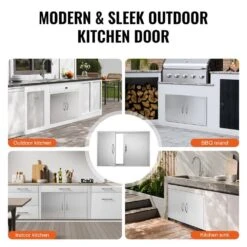 Double Outdoor Kitchen Door 36 In. W X 21 In. H BBQ Access Door Stainless Steel Flush Mount Door Wall Vertical Door -Patio Furniture Shop vevor outdoor kitchen doors smmbscjmys36gachdv0 fa 1000