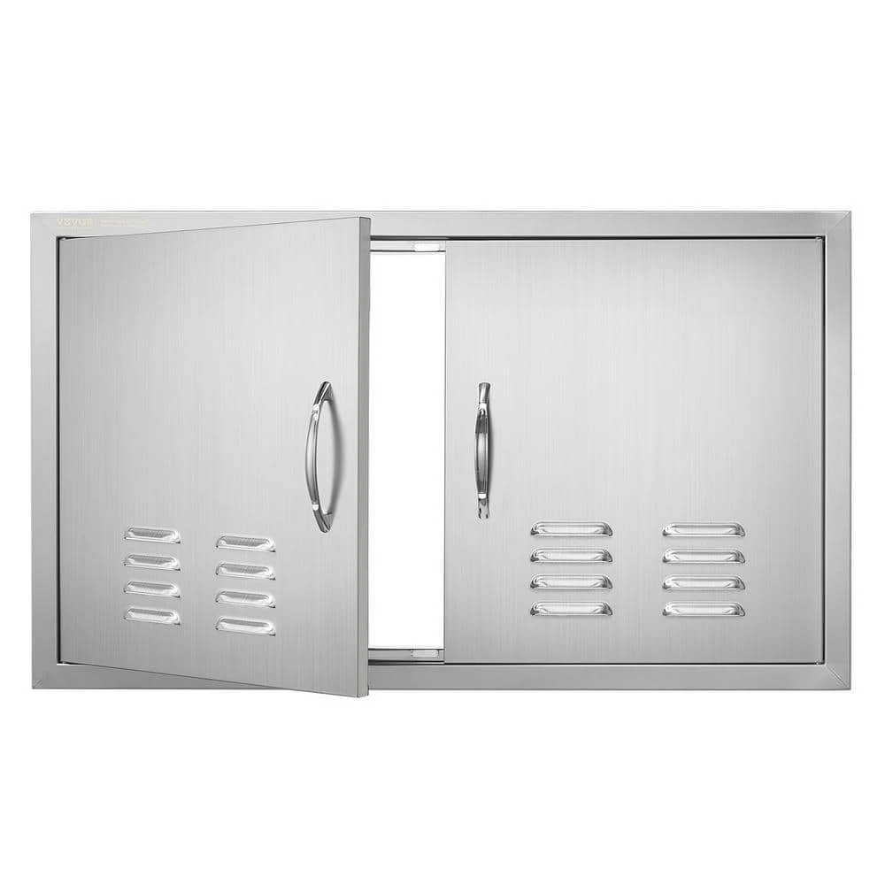 Double Outdoor Kitchen Door 36 In. W X 21 In. H BBQ Access Door Stainless Steel Flush Mount Door With Handles And Vents 3 Double Outdoor Kitchen Door 36 In. W X 21 In. H BBQ Access Door Stainless Steel Flush Mount Door With Handles And Vents