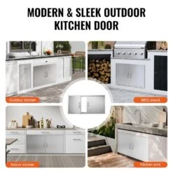 Double Outdoor Kitchen Door 42 In. W X 21 In. H BBQ Access Door Stainless Steel Flush Mount Door Wall Vertical Door -Patio Furniture Shop vevor outdoor kitchen doors smmbscjmys427rzkfv0 fa 1000