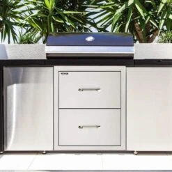 Outdoor Kitchen Drawers 14 In. W X 14.3 In. H X 23 In. D Flush Mount Double BBQ Drawers With Handle BBQ Island Drawers -Patio Furniture Shop vevor outdoor kitchen drawers 14 38x14yc2cbxgctv0 31 1000
