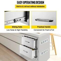 Outdoor Kitchen Drawers 14 In. W X 14.3 In. H X 23 In. D Flush Mount Double BBQ Drawers With Handle BBQ Island Drawers -Patio Furniture Shop vevor outdoor kitchen drawers 14 38x14yc2cbxgctv0 44 1000